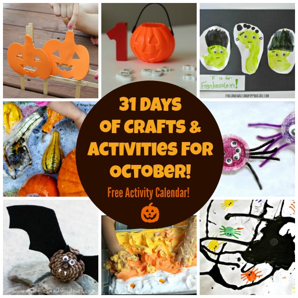 31 Days of Fun Crafts & Activities for October! Free Activity Calendar!