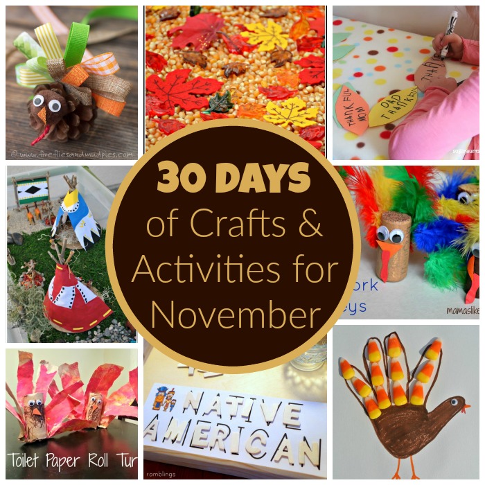 30 Days of Preschool Crafts and Activities for November! 