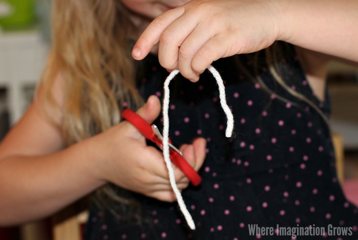 Fine Motor Yarn Craft for Halloween