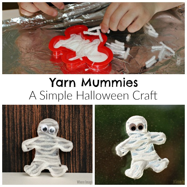 Yarn Mummies! Simple Halloween Craft for kids