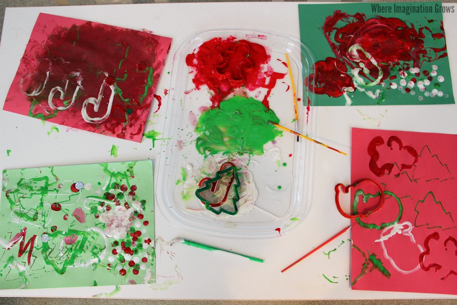 Christmas Process Art Craft for Kids! Christmas cards that kids can make!