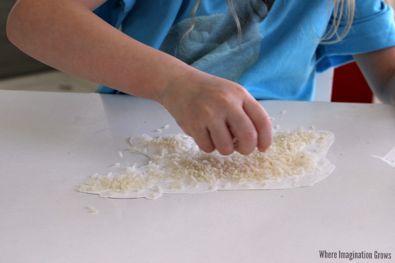 Glue and Rice Polar Bear Craft for Preschoolers