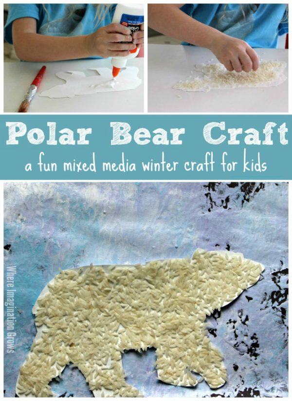 Mixed Media Polar Bear Craft for Kids - Where Imagination Grows