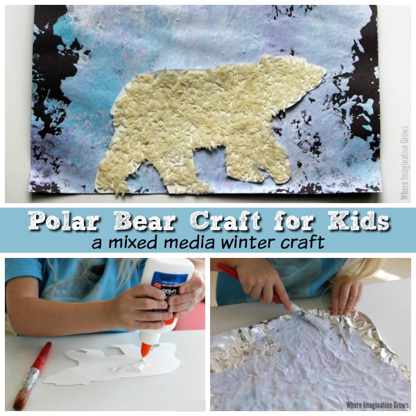 Mixed Media Winter Art Project for Kids - Projects with Kids