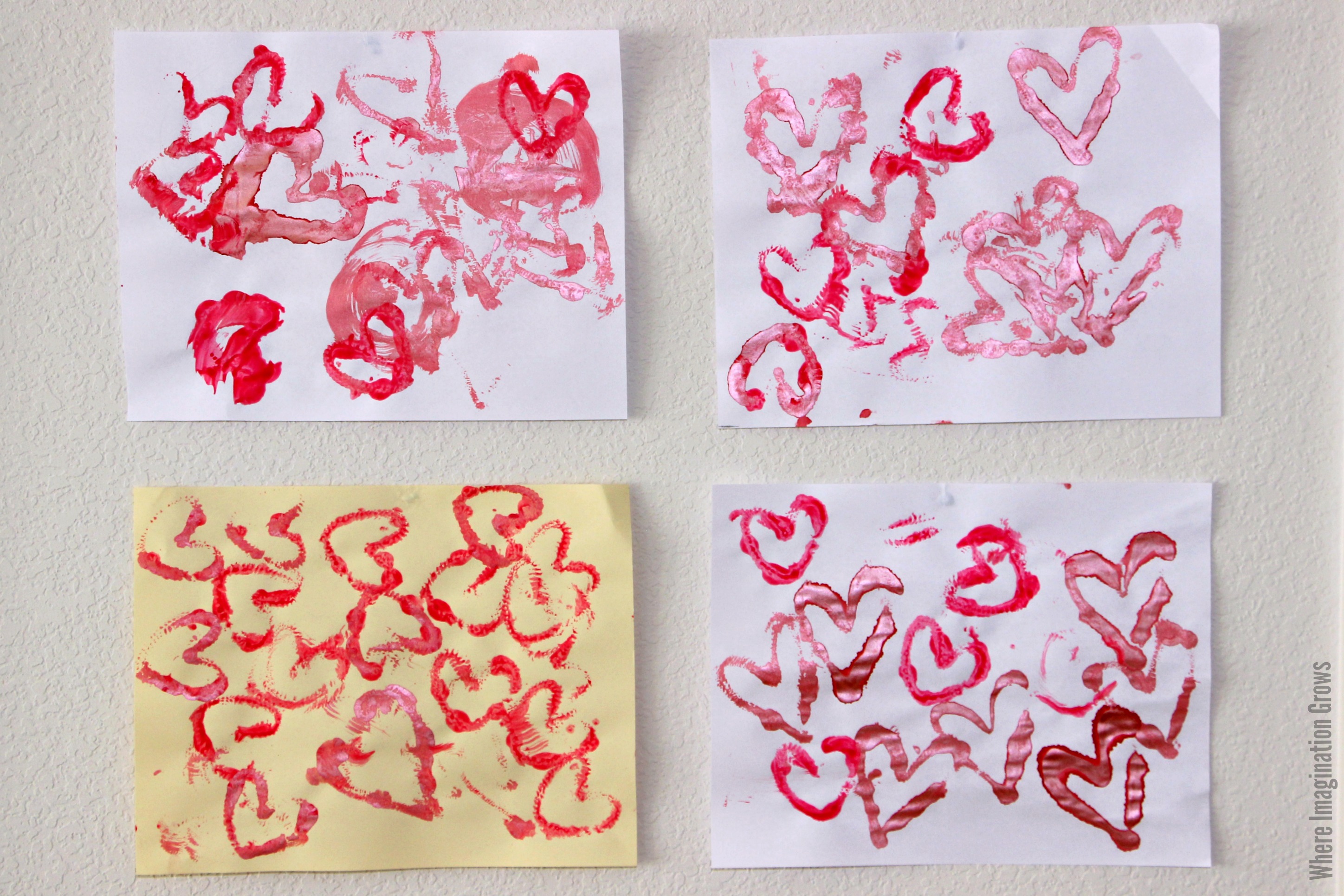 Valentine's Day Pipe Cleaner Printmaking for Kids! Easy Process Art for Kids