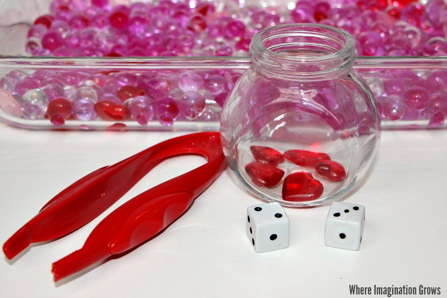 Valentine's Day Fine Motor Sensory Bin for Preschoolers