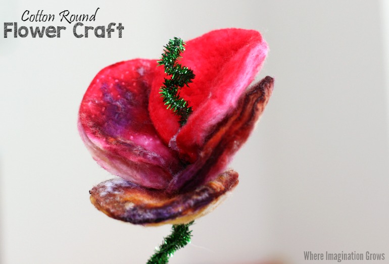 flower craft cotton rounds fine motor prek