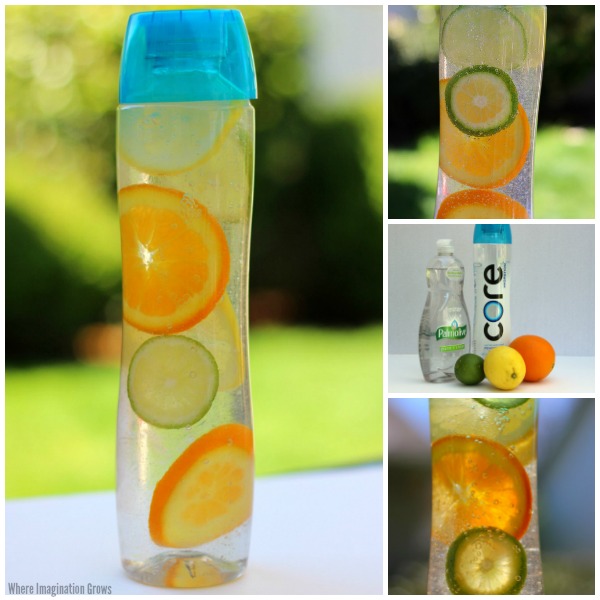 Simple nature discovery bottle for kids to explore citrus fruits! 