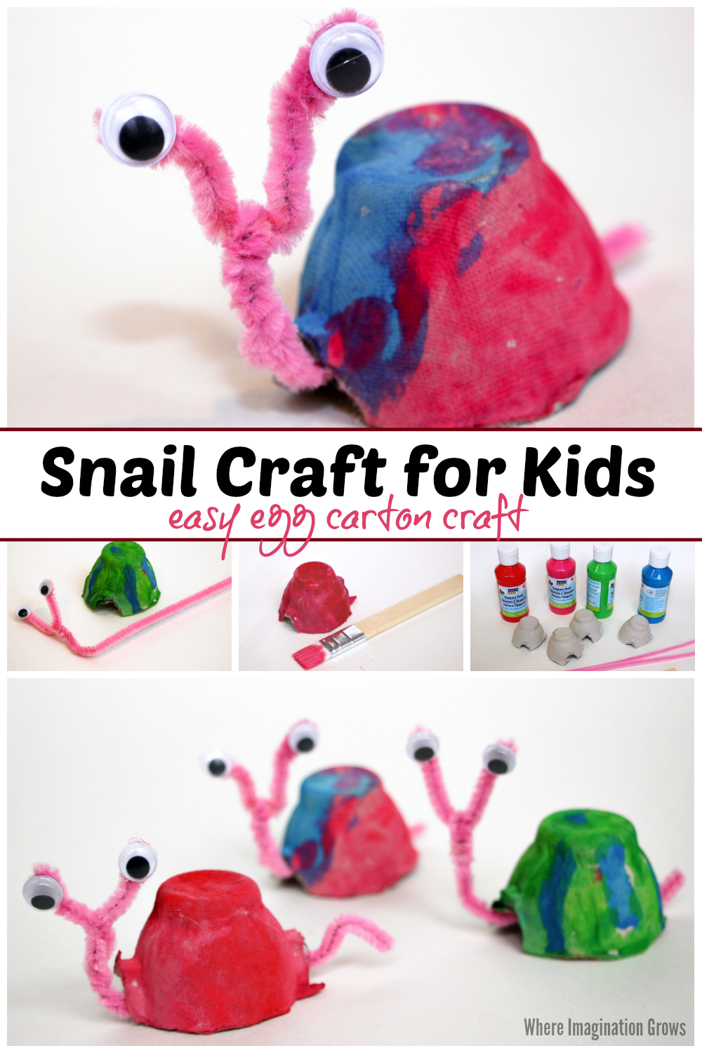 Recycled Egg Carton Snail Craft for Kids