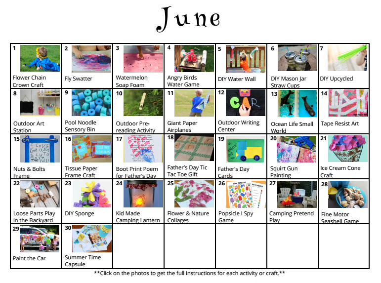 The best kids activities and crafts for June!