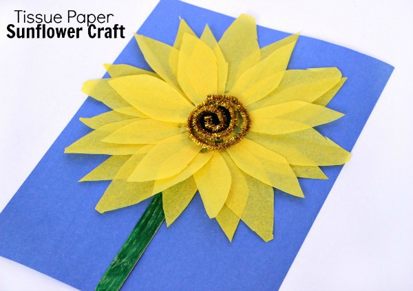 Tissue Paper Sunflower Craft for Kids