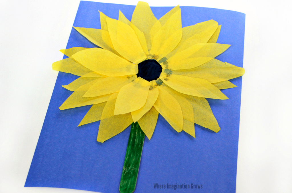 Tissue Paper Sunflower Craft For Kids - Where Imagination Grows