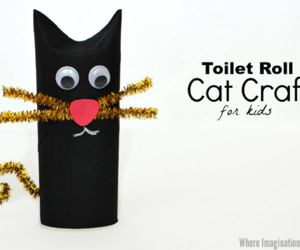 Toilet Paper Roll Black Cat Craft for Halloween