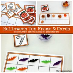 Halloween Ten Frame & Number Cards Printable - Where Imagination Grows