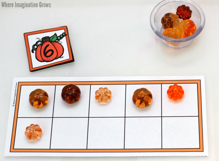 Fall Pumpkin Counters & Ten Frame Printable for Kids