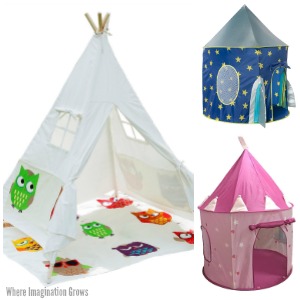 Play Tents and Tepees for Imaginative Play! Awesome gifts for kids!