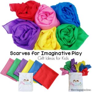 Scarves for Imaginative Play! Simple gift ideas for kids!