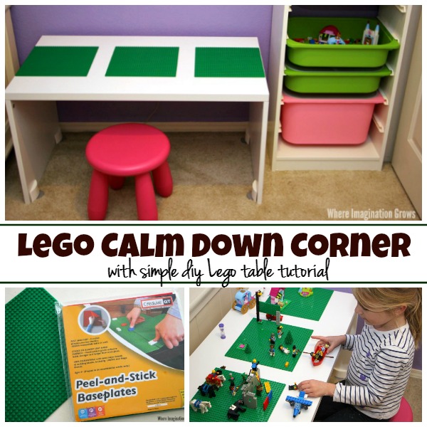 Calm Down Corner for Kids with and Easy DIY LEGO Table
