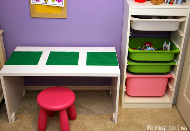 Lego calm down corner for kids with an easy DIY Lego table