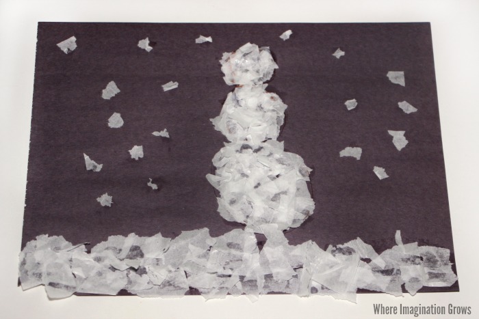 Ripped Tissue Paper Snowman Craft - Where Imagination Grows