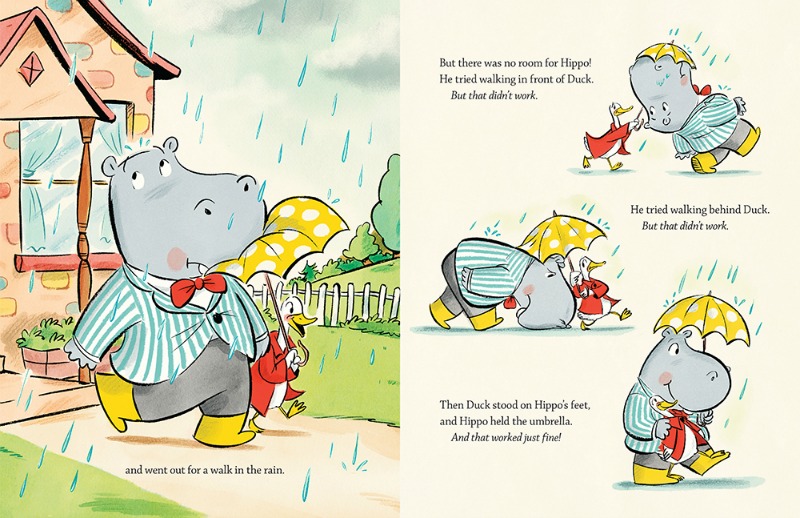 Duck and Hippo in the Rainstorm by Jonathan London, Illustrated by Andrew Joyner 