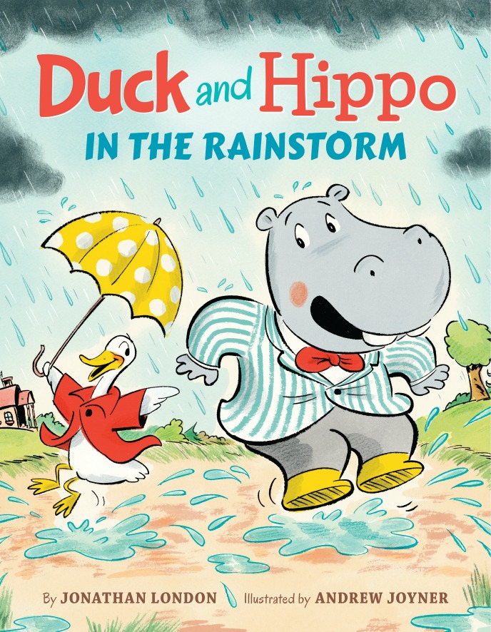 Duck and Hippo in the Rainstorm by Jonathan London, illustrated by Andrew Joyner. A cute spring book for preschoolers! Book review and giveaway! 