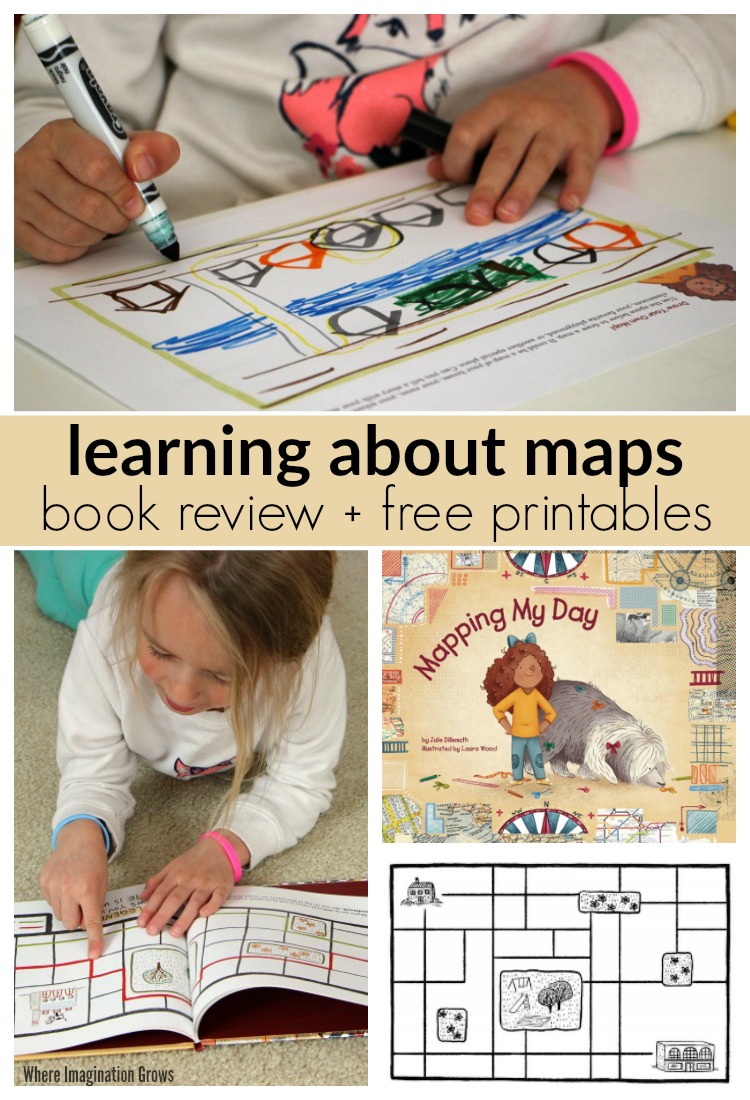 Learning about maps! Mapping My Day book review and free printables for kids