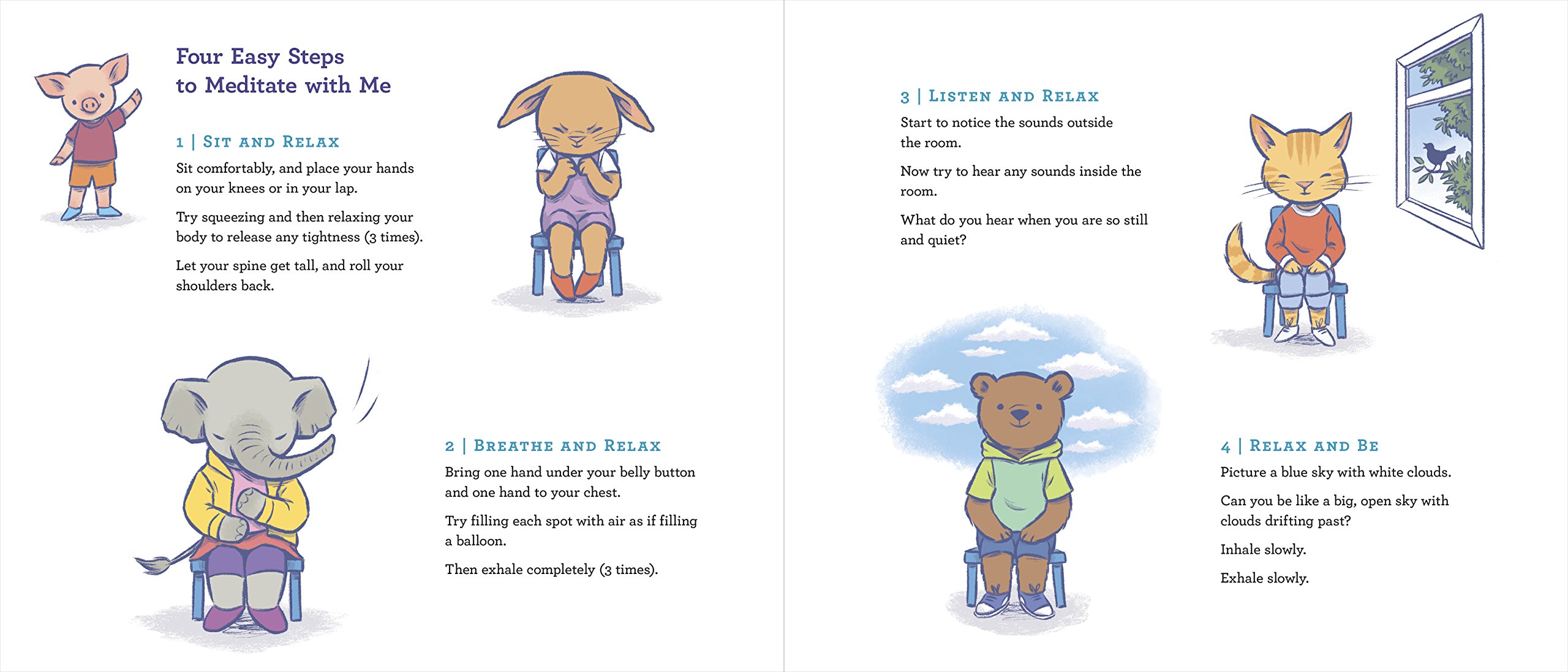 Meditate with Me: A Step-By-Step Mindfulness Journey by Mariam Gates! A interactive mindfulness for kids book!