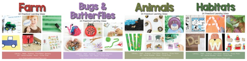 Themed preschool lesson plans featuring fun hands-on activities! Learn through play with a year of preschool activities!