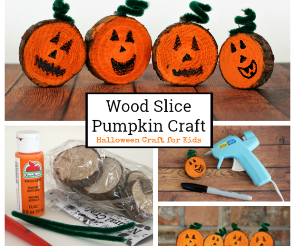 Wood Slice Pumpkin Craft for Kids