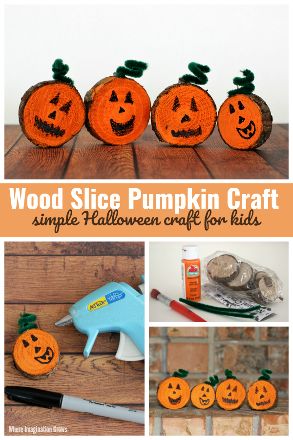 Wood Slice Pumpkin Craft 