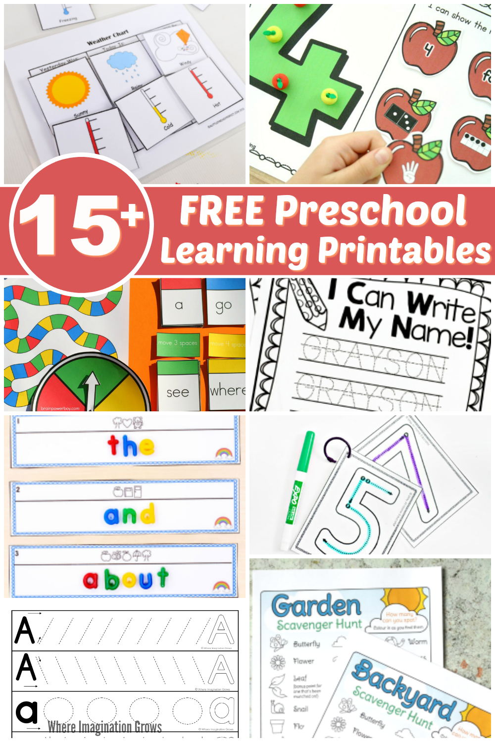 Free Preschool Printables for Learning at Home   Where Imagination ...