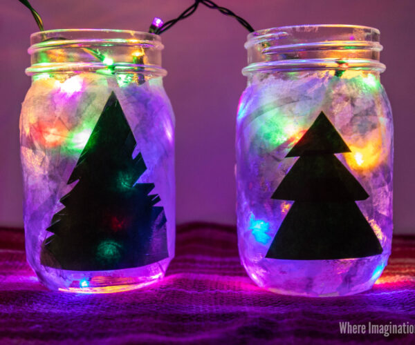 Mason Jar Christmas Tree Luminaries